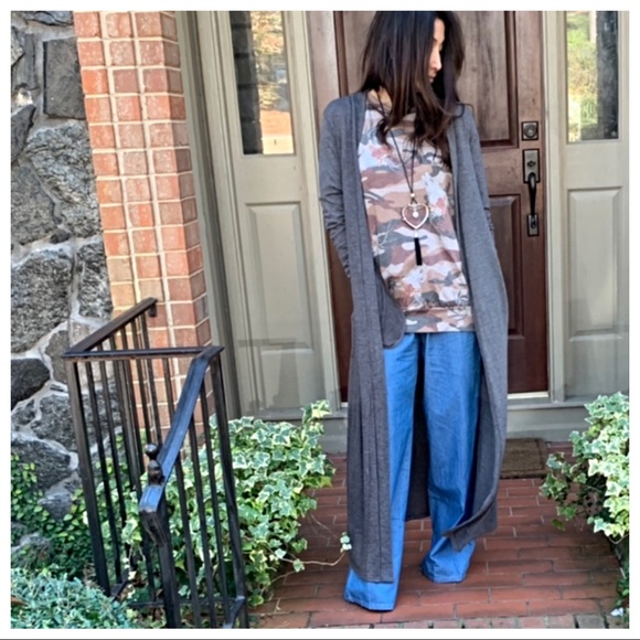 ✨LAST✨Charcoal grey long knit side pocket duster - Picture 5 of 7